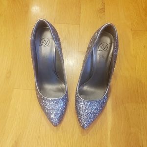 Silver Glitter Heels